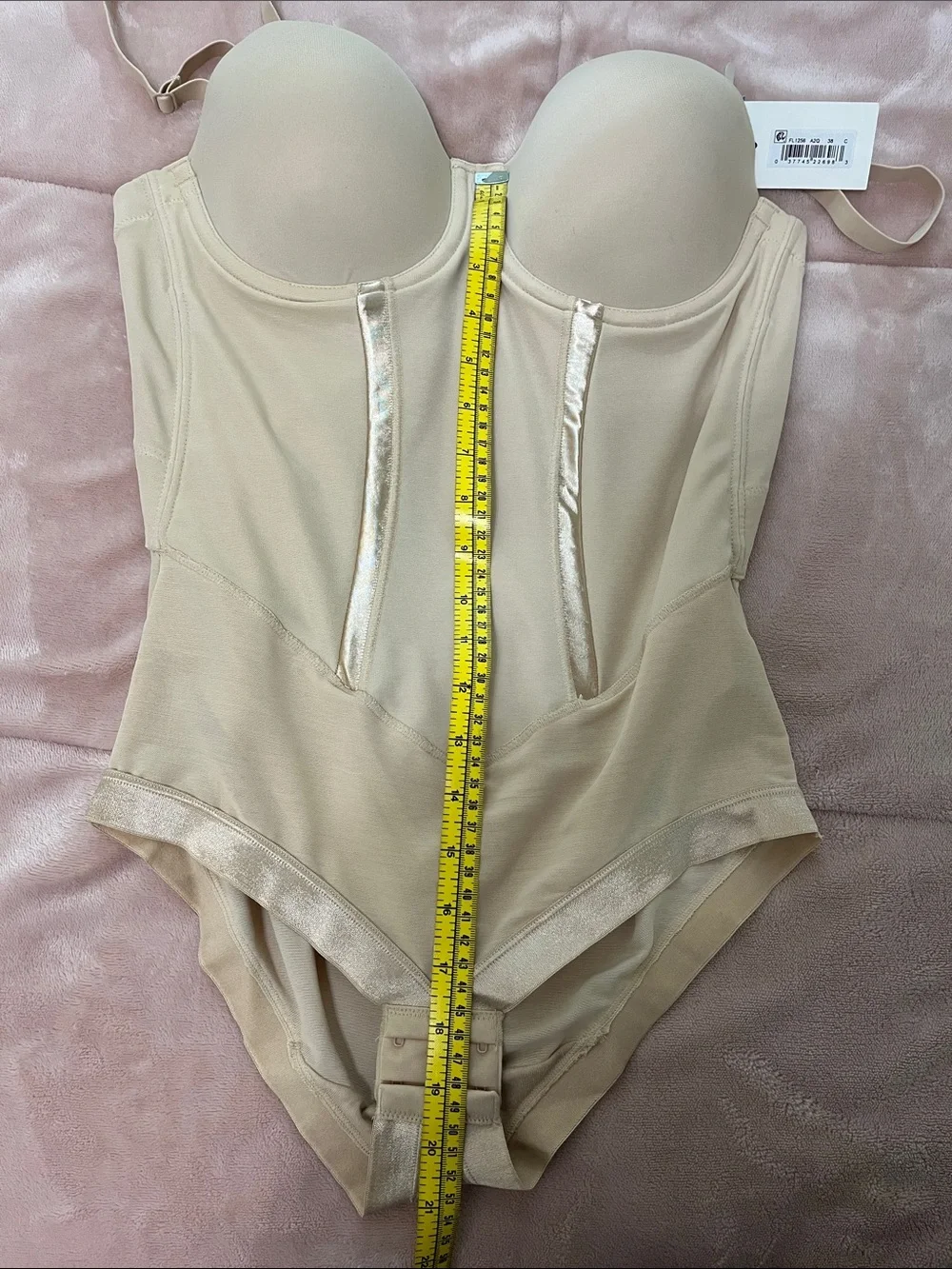 Maidenform Nude Beige Longline Shaping Bodysuit Built in Bra Body Shaper 36C NWT